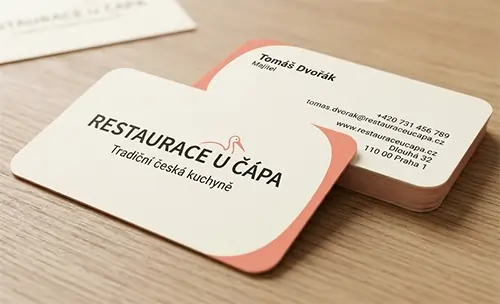 Kulacení rohů vizitek